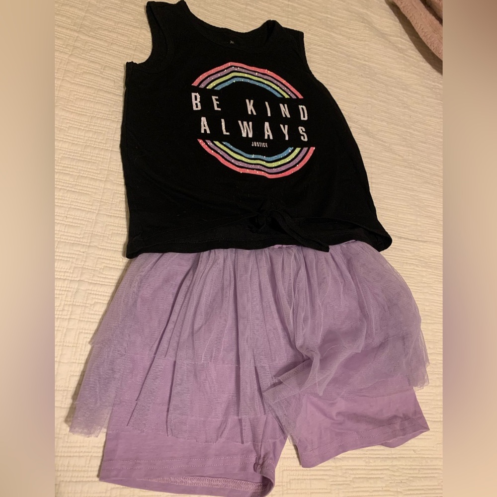 Justice Black and Purple Kids Skirt